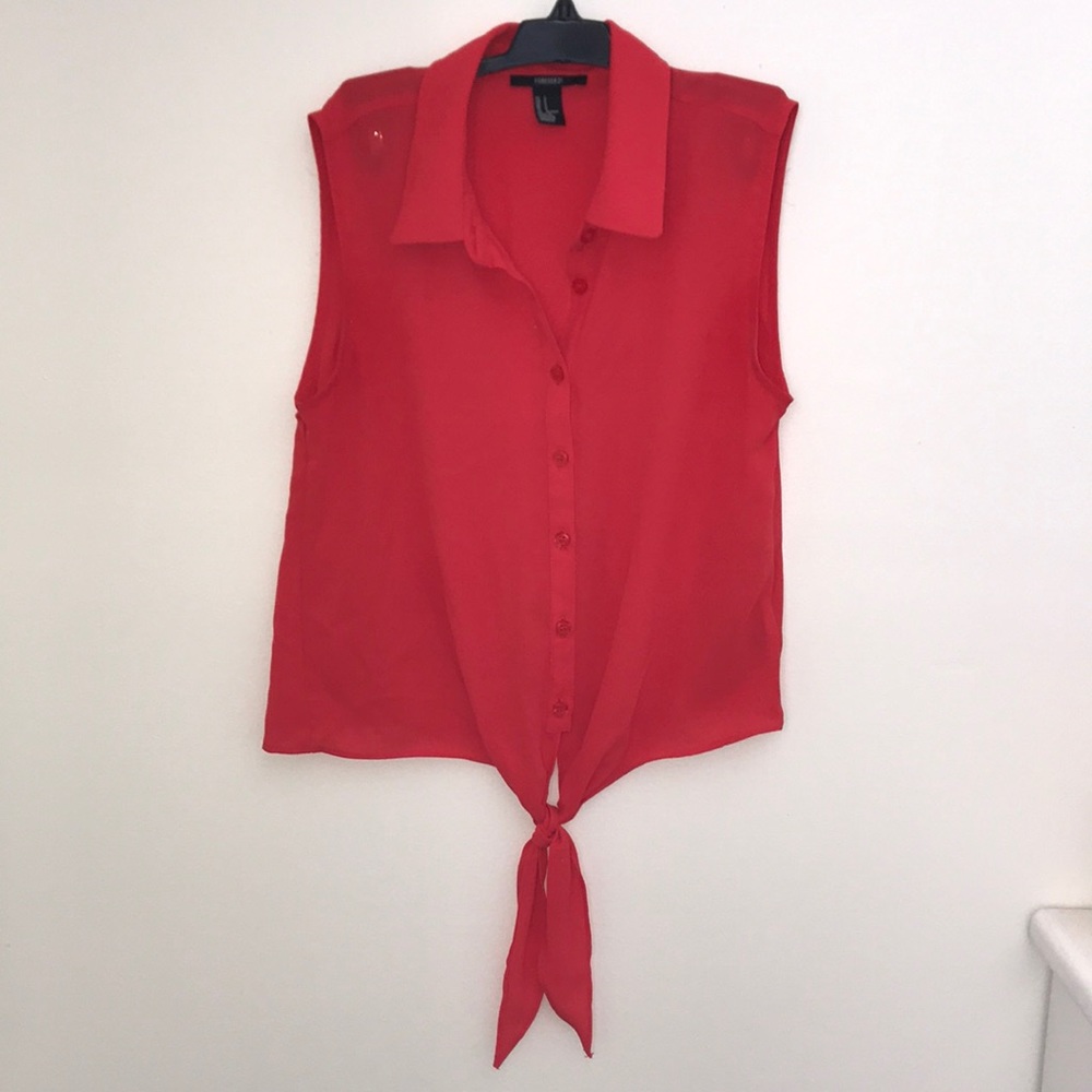 Botton Down Sleeveless Shirt